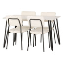 Wooden Dining Table White With 4 Sheldon Dining Chairs - Marlow