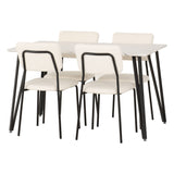 Wooden Dining Table White With 4 Sheldon Dining Chairs - Marlow