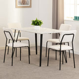 Wooden Dining Table White With 4 Sheldon Dining Chairs - Marlow