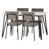 Wooden Dining Table White With 4 Sheldon Dining Chairs - Marlow