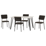 Wooden Dining Table White With 4 Sheldon Dining Chairs - Marlow