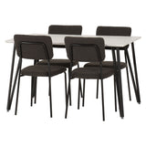 Wooden Dining Table White With 4 Sheldon Dining Chairs - Marlow