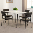 Wooden Dining Table White With 4 Sheldon Dining Chairs - Marlow