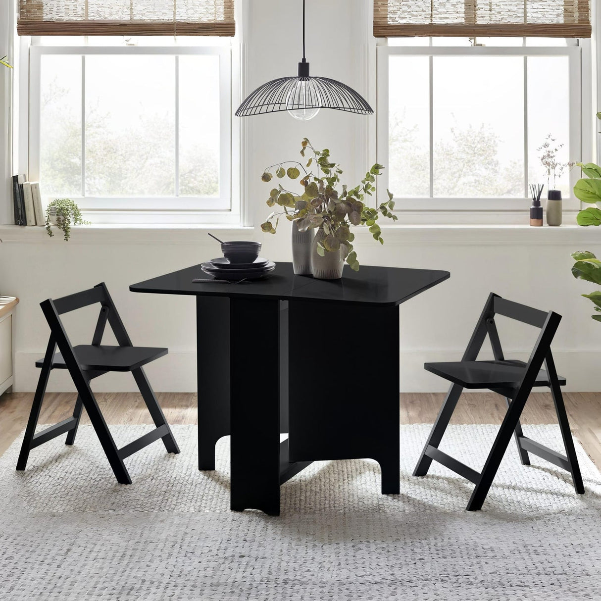 Wooden Dining Table With 2 Chairs - Gatan