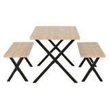 Wooden Dining Table With 2 Dining Benches - Buxton