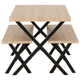 Wooden Dining Table With 2 Dining Benches - Buxton