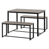 Wooden Dining Table With 2 Dining Benches - Lincoln