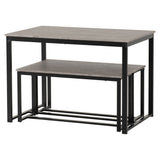 Wooden Dining Table With 2 Dining Benches - Lincoln