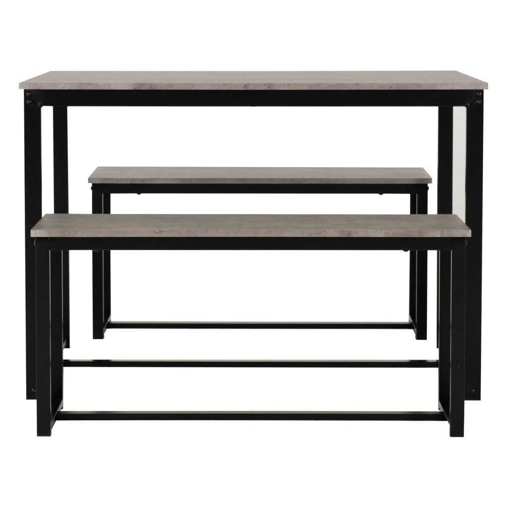 Wooden Dining Table With 2 Dining Benches - Lincoln