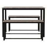 Wooden Dining Table With 2 Dining Benches - Lincoln