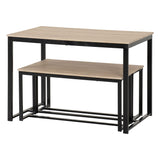 Wooden Dining Table With 2 Dining Benches - Lincoln