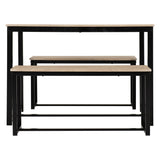 Wooden Dining Table With 2 Dining Benches - Lincoln