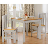Wooden Dining Table With 2 Dining Chairs - Ludlow