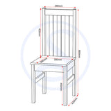 Wooden Dining Table With 2 Dining Chairs - Ludlow