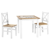 Wooden Dining Table With 2 Dining Chairs - Salvador