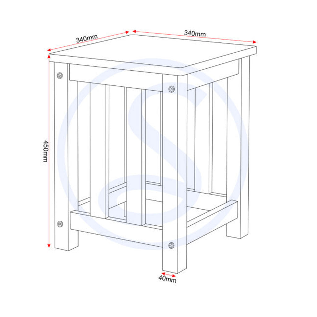 Wooden Dining Table With 2 Dining Stools - Richmond