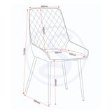 Wooden Dining Table With 4 Avery Dining Chairs - Treviso