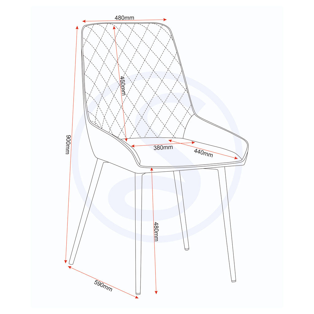 Wooden Dining Table With 4 Avery Dining Chairs - Treviso