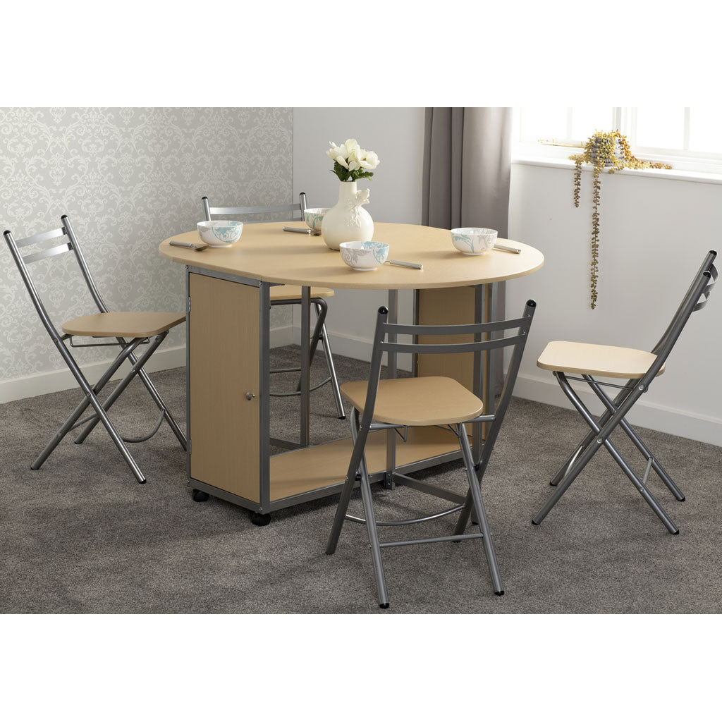 Wooden Dining Table With 4 Dining Chairs - Budget