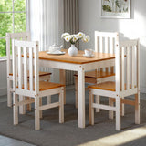Wooden Dining Table With 4 Dining Chairs - Ludlow