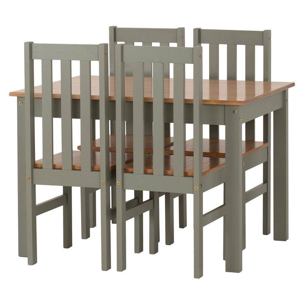 Wooden Dining Table With 4 Dining Chairs - Ludlow