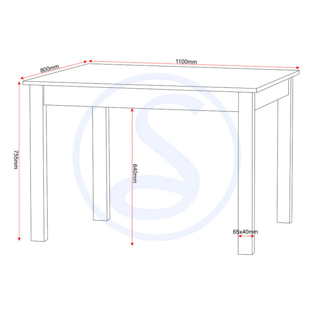 Wooden Dining Table With 4 Dining Chairs - Ludlow