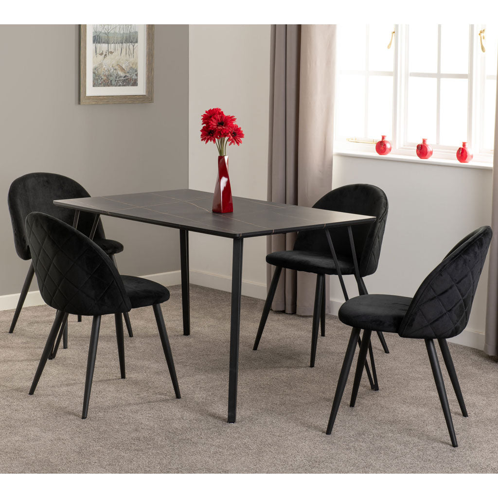 Wooden Dining Table With 4 Dining Chairs - Marlow