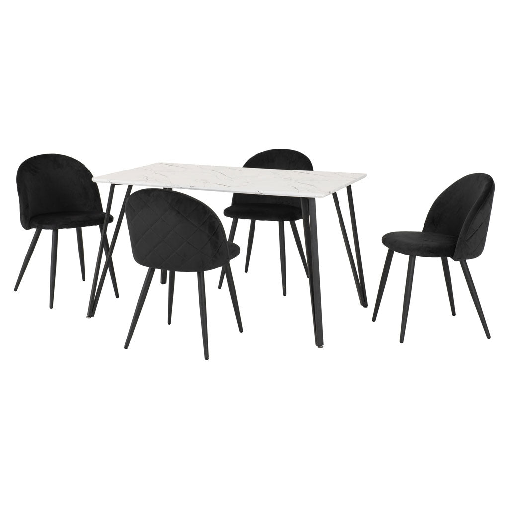 Wooden Dining Table With 4 Dining Chairs - Marlow