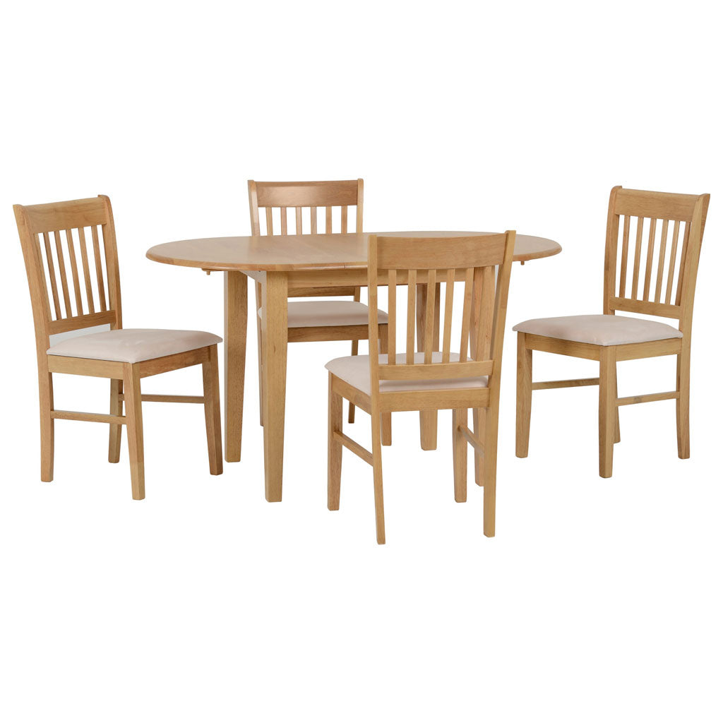 Wooden Dining Table With 4 Dining Chairs - Oxford