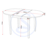 Wooden Dining Table With 4 Dining Chairs - Oxford