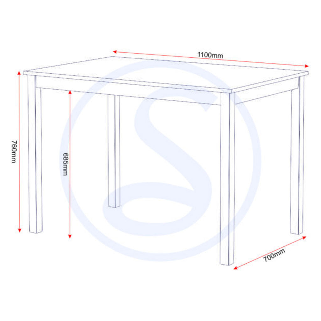 Wooden Dining Table With 4 Dining Chairs - Radley