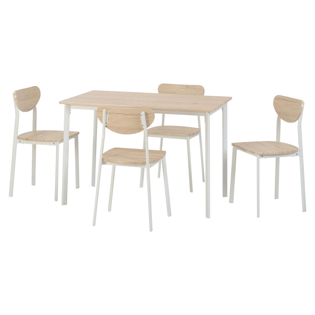 Wooden Dining Table With 4 Dining Chairs - Riley