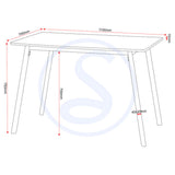 Wooden Dining Table With 4 Dining Chairs - Riley