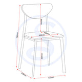 Wooden Dining Table With 4 Dining Chairs - Riley