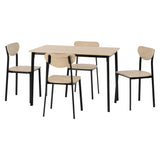 Wooden Dining Table With 4 Dining Chairs - Riley