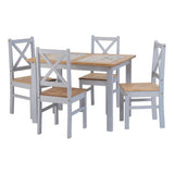Wooden Dining Table With 4 Dining Chairs - Salvador