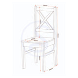 Wooden Dining Table With 4 Dining Chairs - Salvador