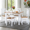Wooden Dining Table With 4 Dining Chairs - Salvador