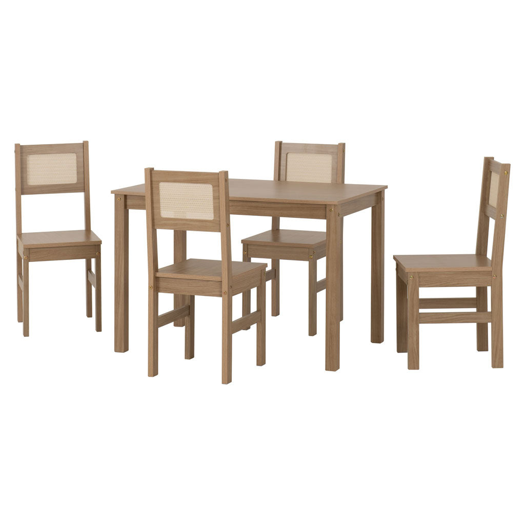 Wooden Dining Table With 4 Dining Chairs - Salvador