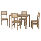 Wooden Dining Table With 4 Dining Chairs - Salvador