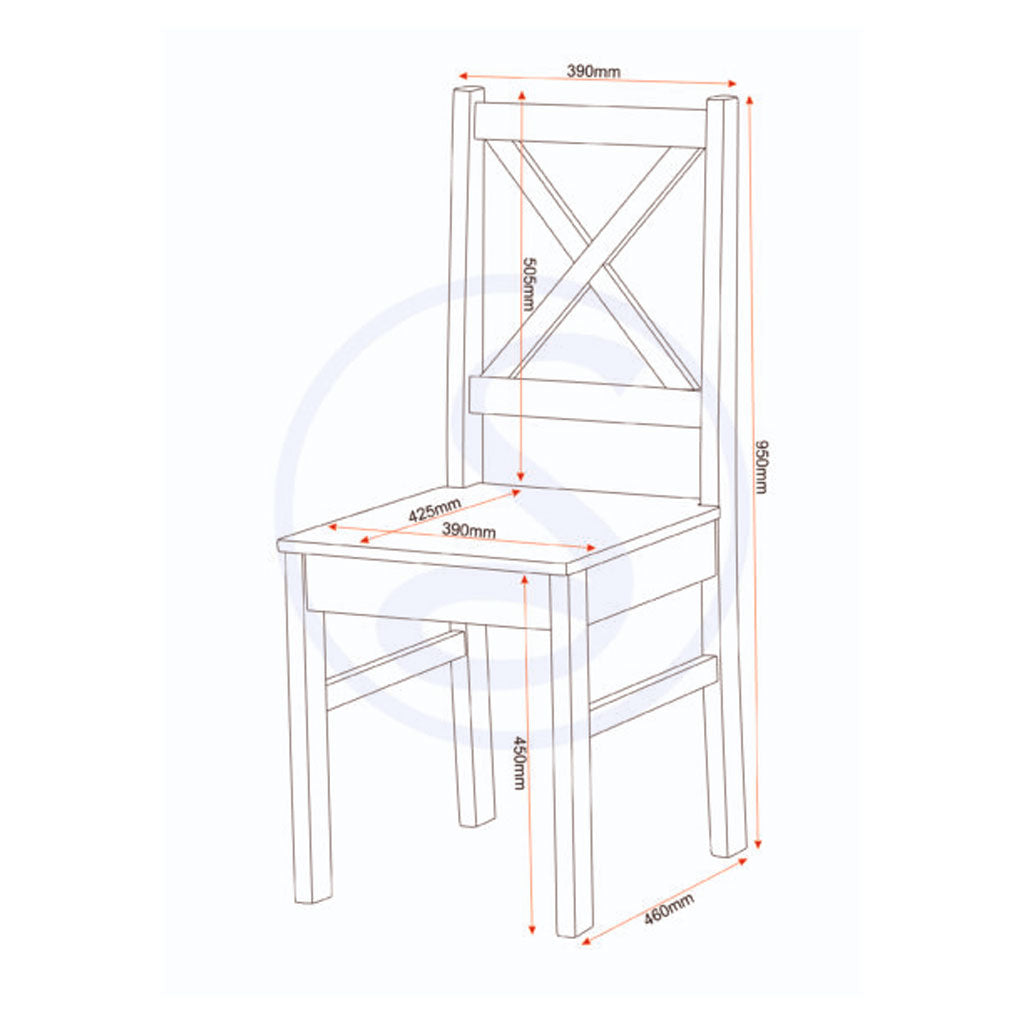 Wooden Dining Table With 4 Dining Chairs - Salvador