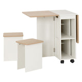 Wooden Dining Table With 4 Dining Stools - Seymore