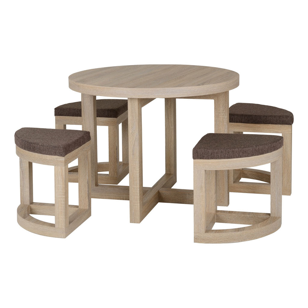 Wooden Dining Table With 4 Stools - Cambourne