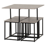 Wooden Dining Table With 4 Stools - Kent