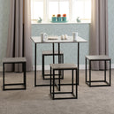 Wooden Dining Table With 4 Stools - Kent