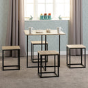 Wooden Dining Table With 4 Stools - Kent