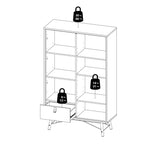 Wooden Display Cabinet With 1 Door 1 Glass Door And 1 Drawer - Ry