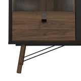 Wooden Display Cabinet With 1 Door 1 Glass Door And 1 Drawer - Ry