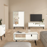 Wooden Display Cabinet With 1 Door 1 Glass Door And 1 Drawer - Ry