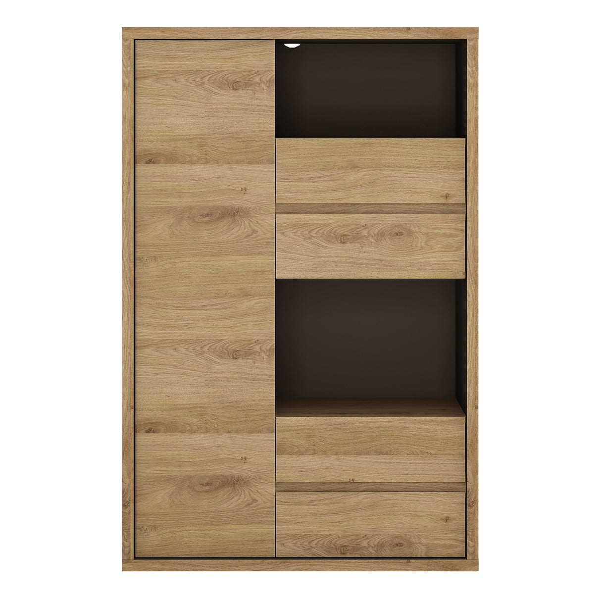 Wooden Display Cabinet With 1 Door And 4 Drawers - Shetland